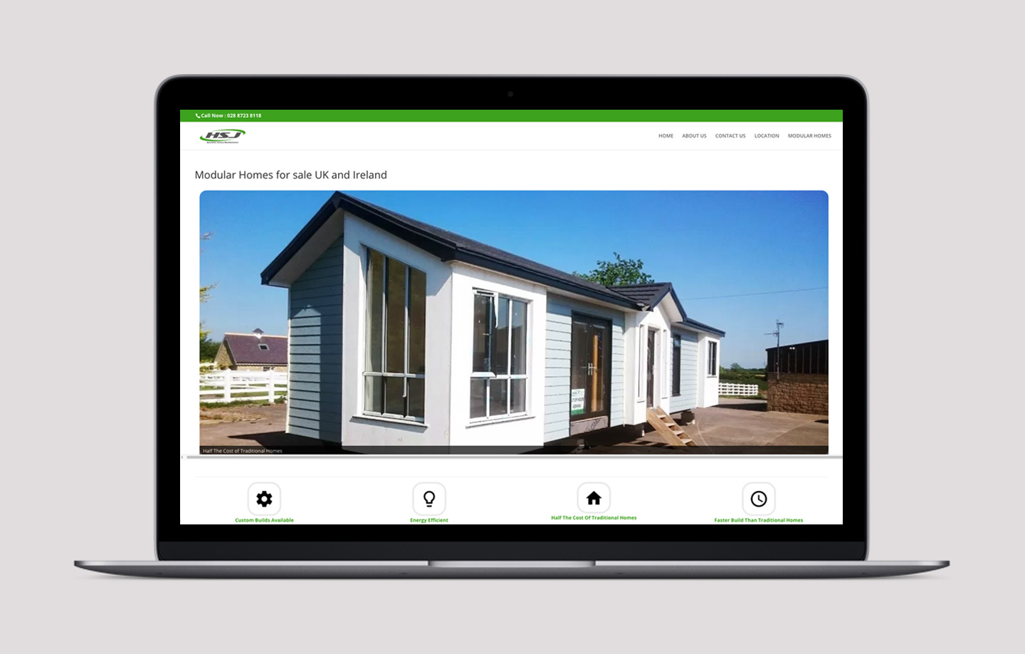 HSJ Modular Homes website screenshot